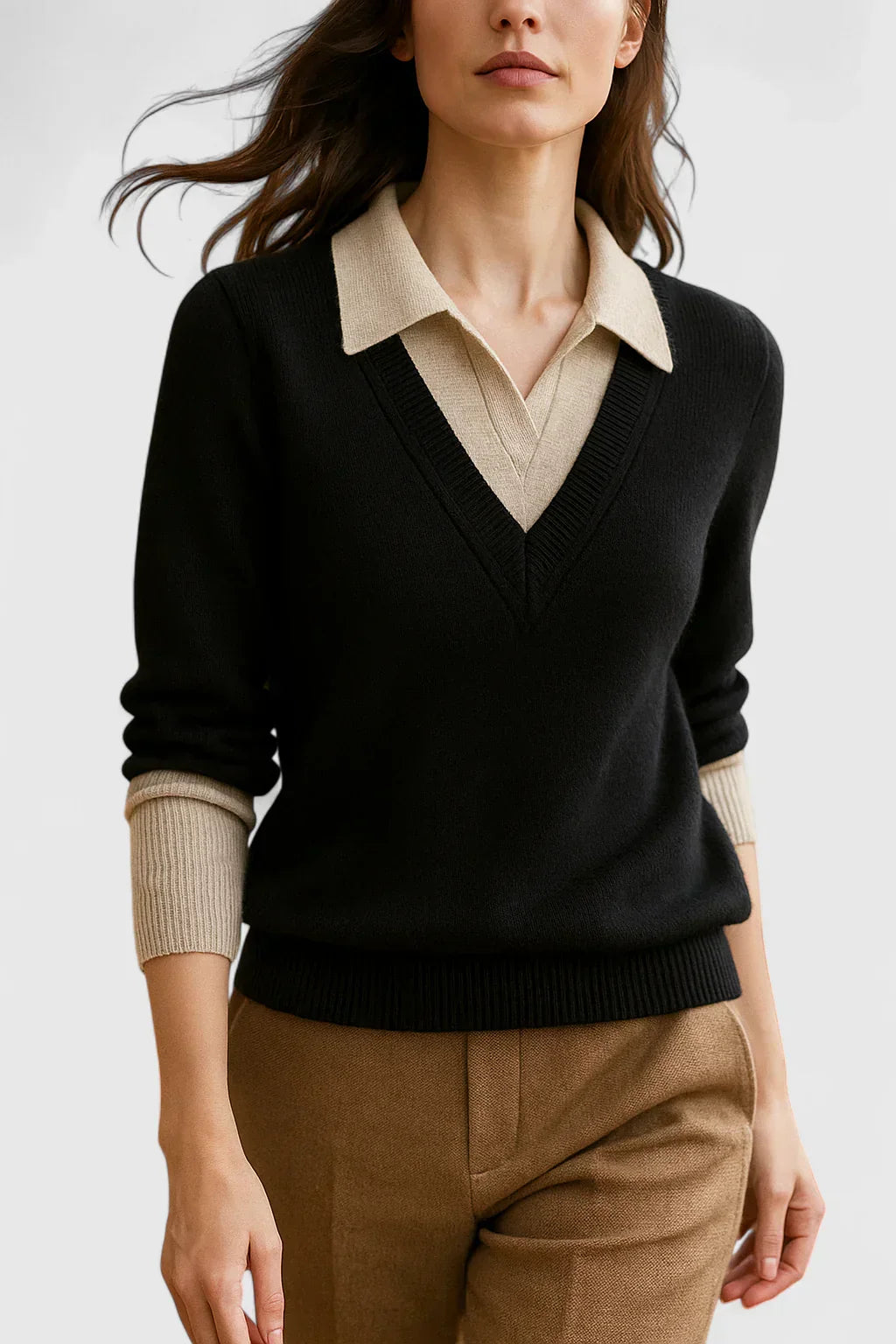 Women's Elegant Cardigan with Foldable Collar for Events