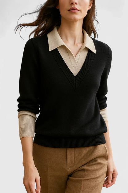 Women's Elegant Cardigan with Foldable Collar for Events
