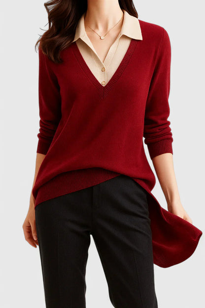 Women's Elegant Cardigan with Foldable Collar for Events