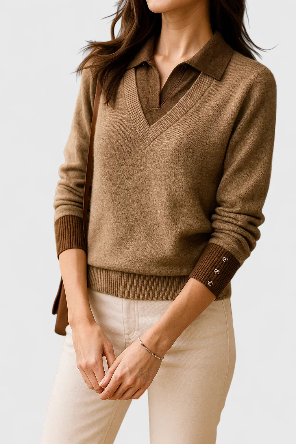 Women's Elegant Cardigan with Foldable Collar for Events