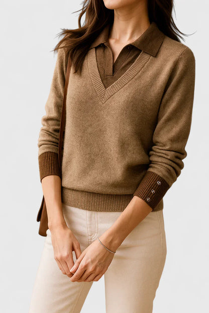 Women's Elegant Cardigan with Foldable Collar for Events