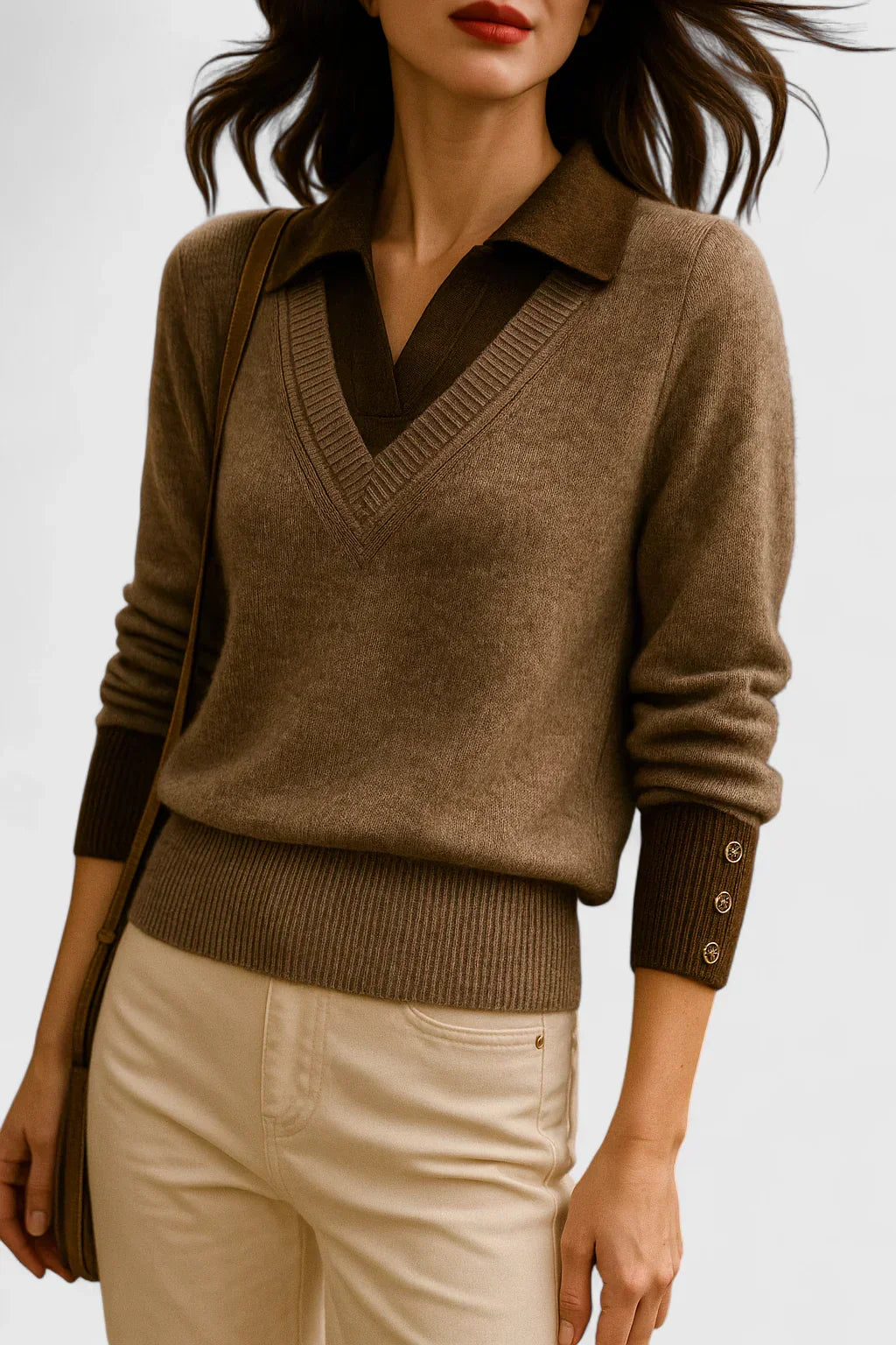 Women's Elegant Cardigan with Foldable Collar for Events