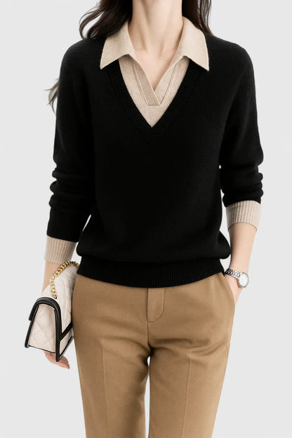Women's Elegant Cardigan with Foldable Collar for Events