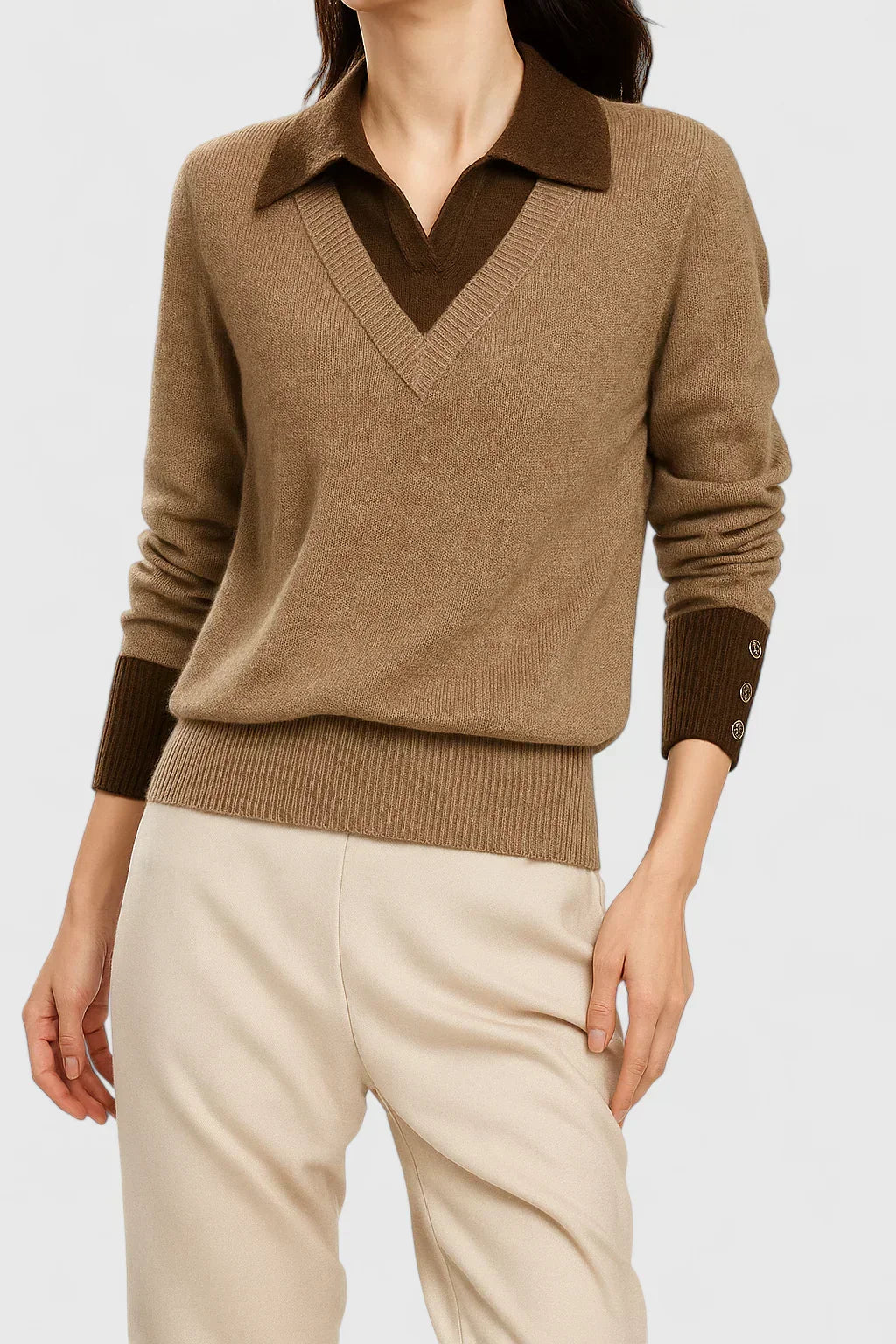 Women's Elegant Cardigan with Foldable Collar for Events