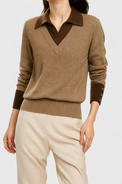 Women's Elegant Cardigan with Foldable Collar for Events