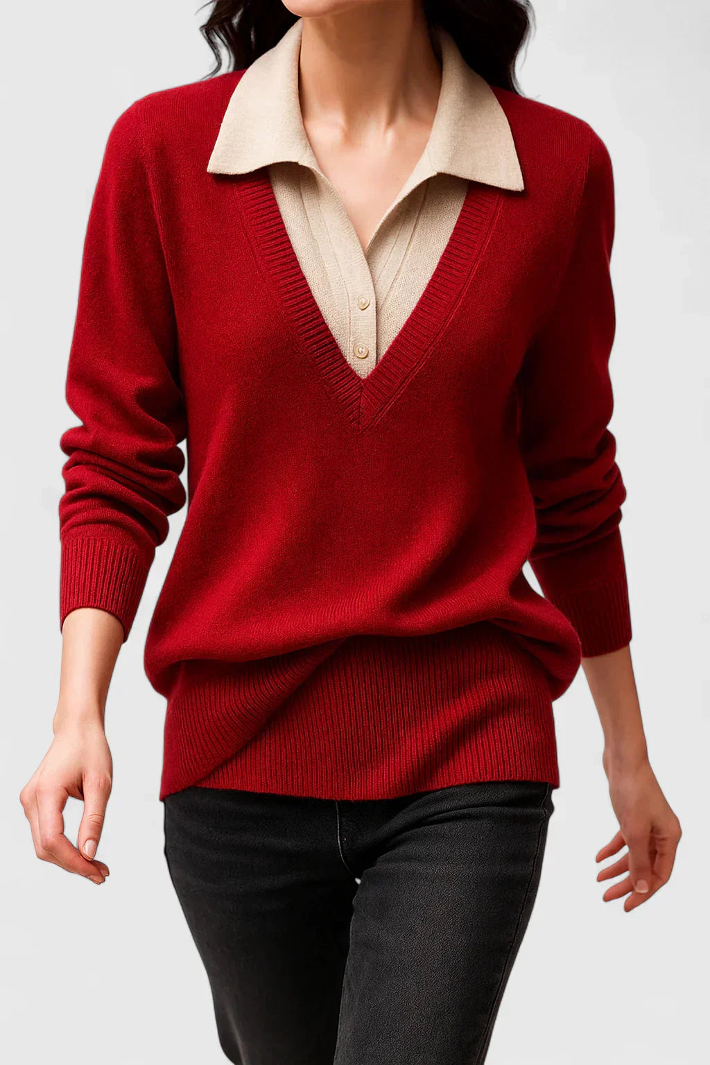 Women's Elegant Cardigan with Foldable Collar for Events