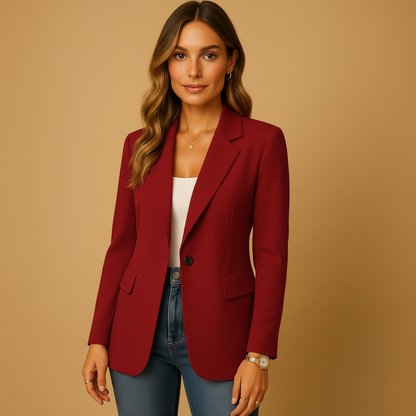 Women's Fitted Blazer with Stretch for Workwear Essentials
