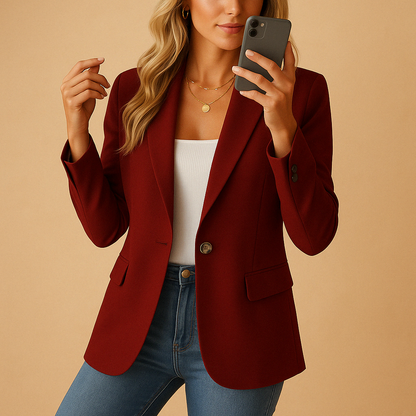 Women's Fitted Blazer with Stretch for Workwear Essentials