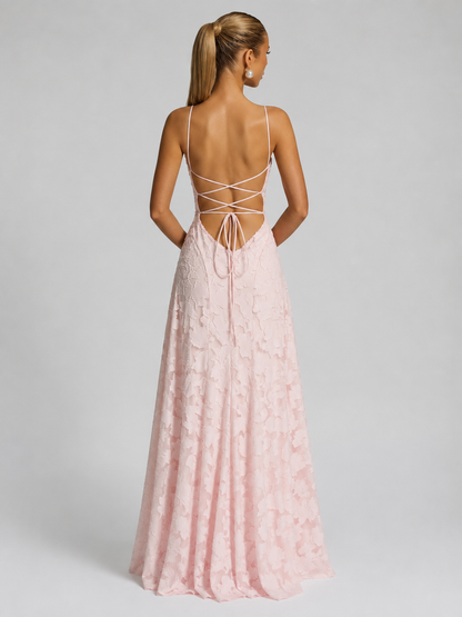 Women's Floral Maxi Dress with Sculpted Bodice for Weddings