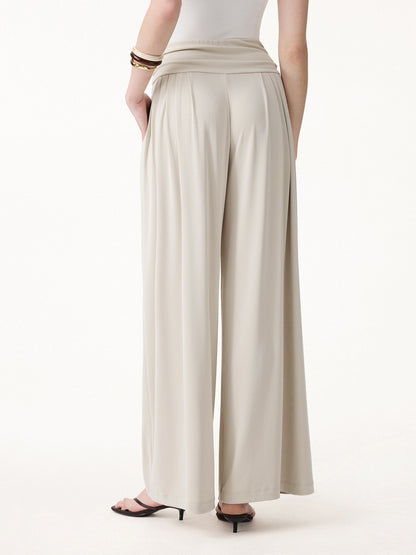Women's Flowy Palazzo Trousers with Pockets for Casual Wear