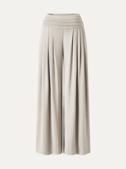 Women's Flowy Palazzo Trousers with Pockets for Casual Wear