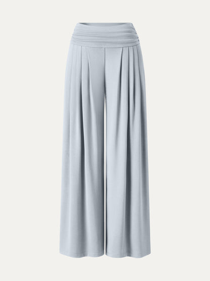 Women's Flowy Palazzo Trousers with Pockets for Casual Wear