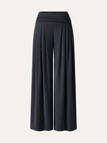 Women's Flowy Palazzo Trousers with Pockets for Casual Wear