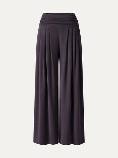 Women's Flowy Palazzo Trousers with Pockets for Casual Wear