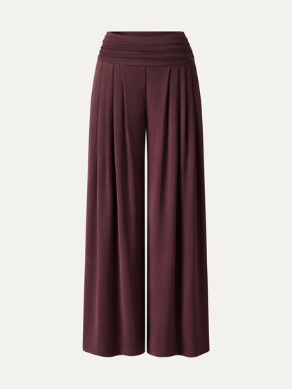 Women's Flowy Palazzo Trousers with Pockets for Casual Wear