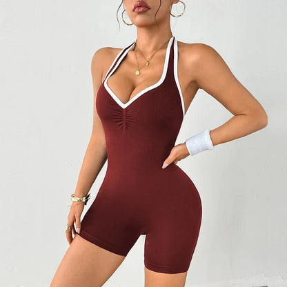 Women's Gym Jumpsuit with Halter for Gym Workouts