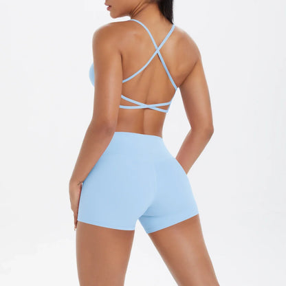 Women's Halter Yoga Set with High-Waisted Bottoms for Yoga