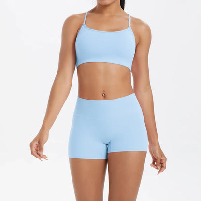 Women's Halter Yoga Set with High-Waisted Bottoms for Yoga