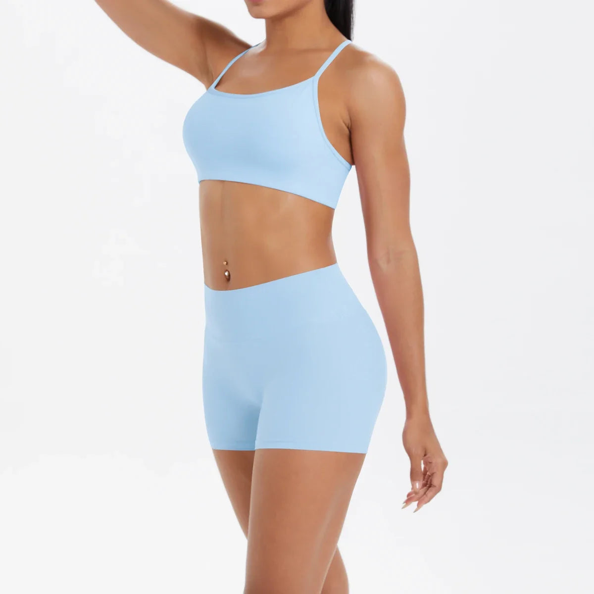 Women's Halter Yoga Set with High-Waisted Bottoms for Yoga
