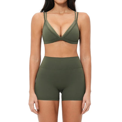 Women's High Waist Yoga Set with Seamless Design for Yoga