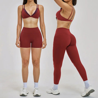 Women's High Waist Yoga Set with Seamless Design for Yoga