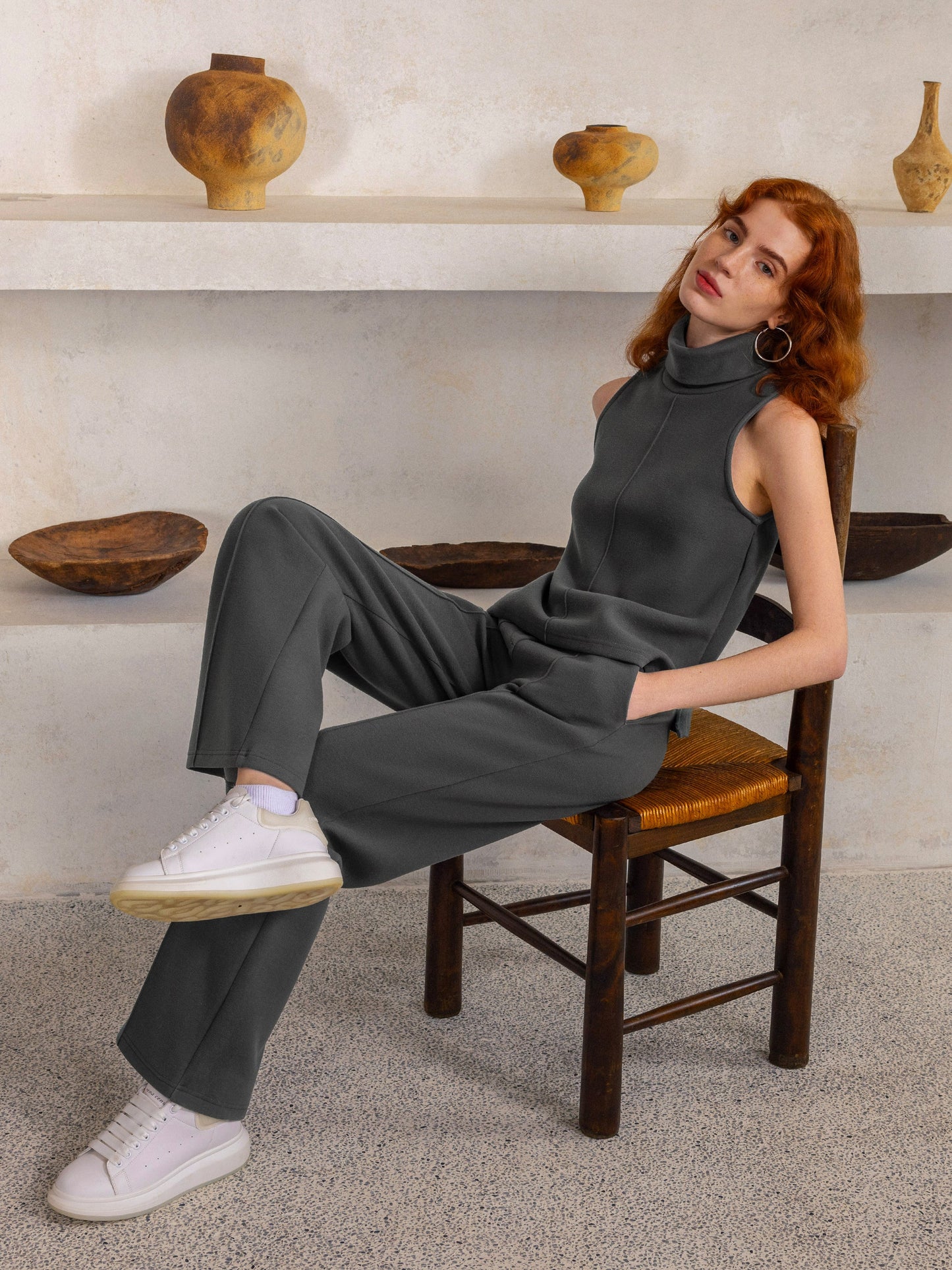 Women's High Waisted Pull-On Pant with Straight Leg for Work