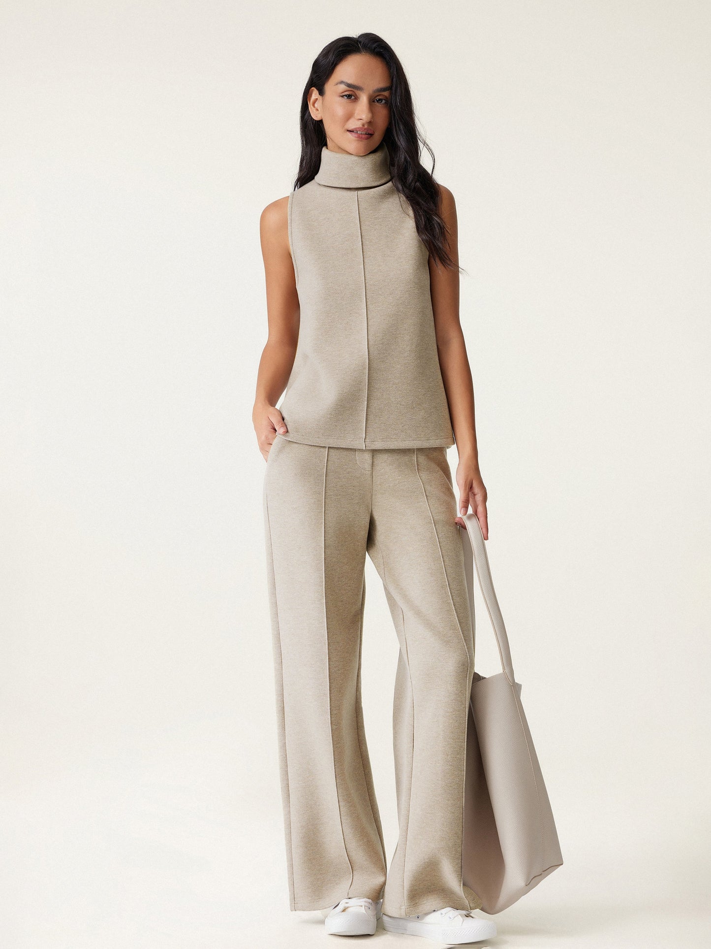 Women's High Waisted Pull-On Pant with Straight Leg for Work