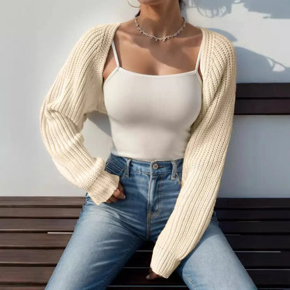 Women's Knit Shrug for Layering with Open Front Design