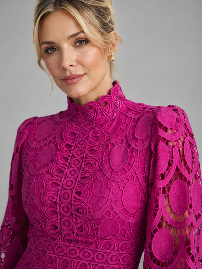 Women's Elegant Midi Dress with Silhouette for Weddings