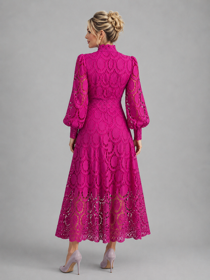 Women's Elegant Midi Dress with Silhouette for Weddings