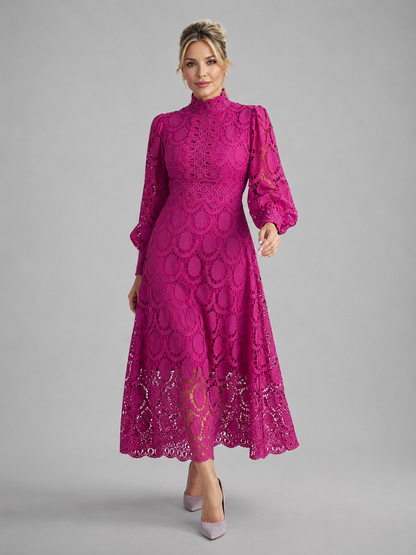 Women's Elegant Midi Dress with Silhouette for Weddings