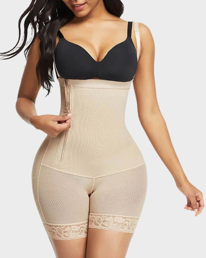 Women's Lace Zipper Shapewear Bodysuit for Invisible Wear