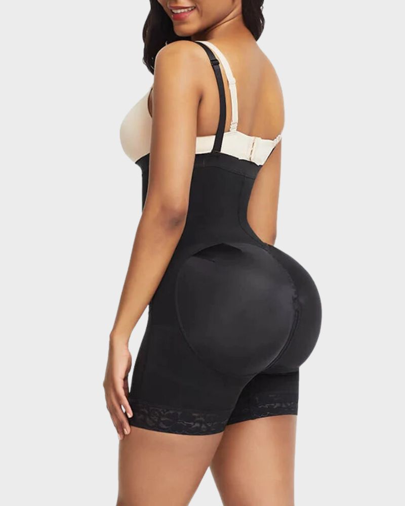 Women's Lace Zipper Shapewear Bodysuit for Invisible Wear