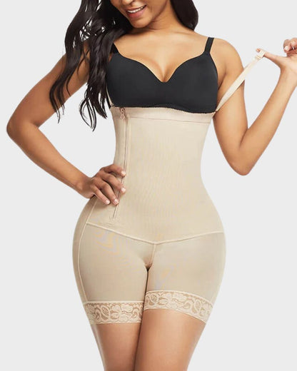 Women's Lace Zipper Shapewear Bodysuit for Invisible Wear