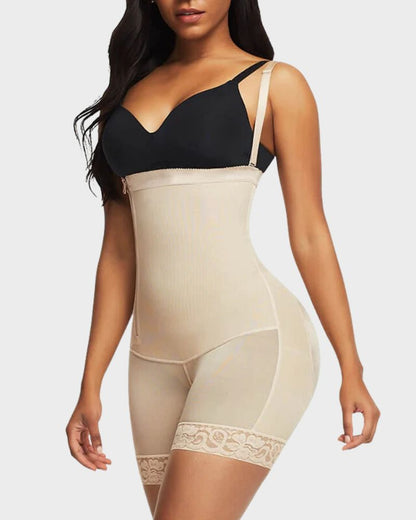 Women's Lace Zipper Shapewear Bodysuit for Invisible Wear