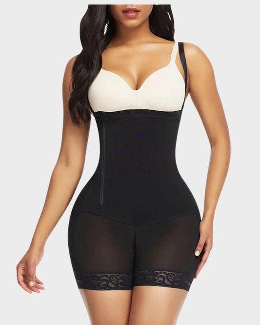 Women's Lace Zipper Shapewear Bodysuit for Invisible Wear