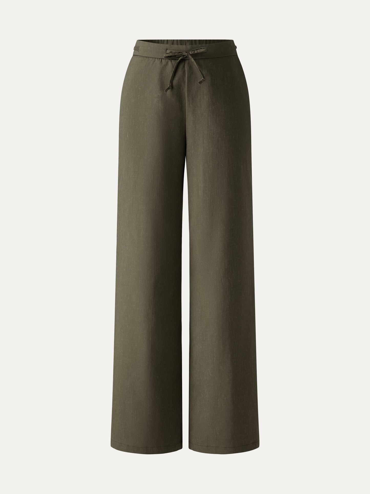 Women's Linen Wide Leg Trousers with Drawstring for Travel