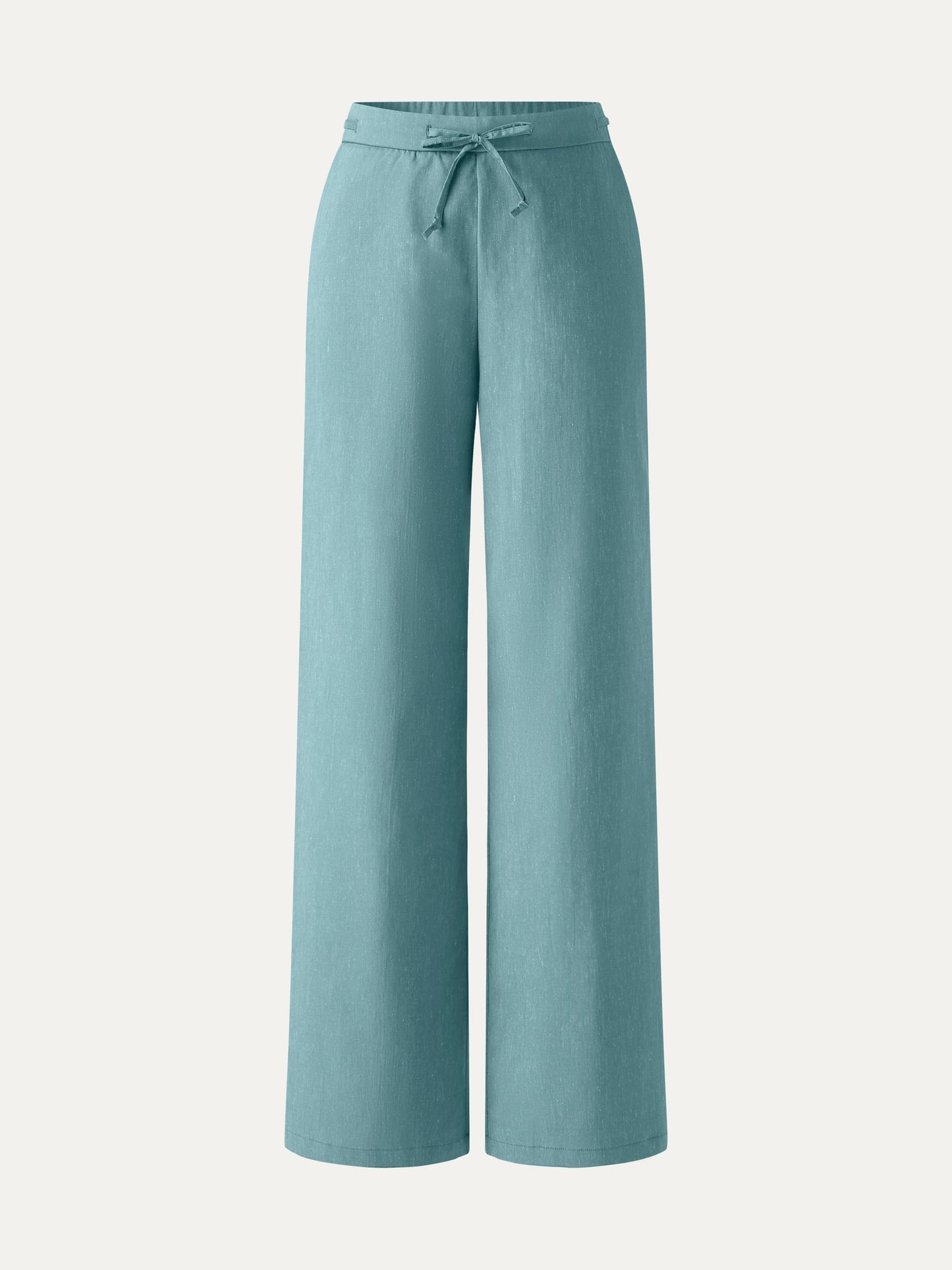 Women's Linen Wide Leg Trousers with Drawstring for Travel