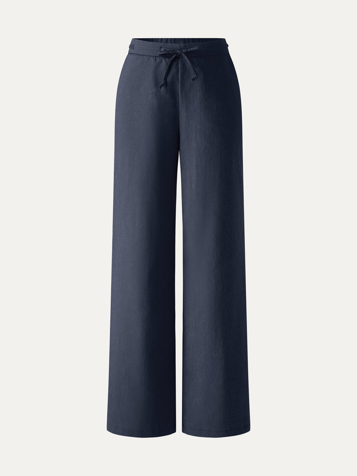 Women's Linen Wide Leg Trousers with Drawstring for Travel