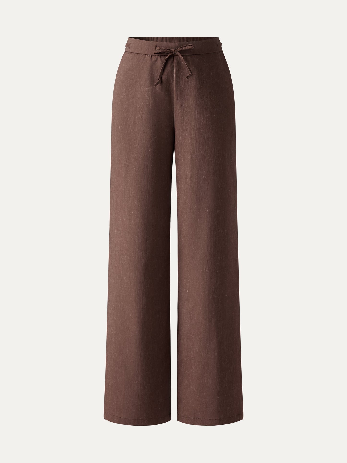 Women's Linen Wide Leg Trousers with Drawstring for Travel