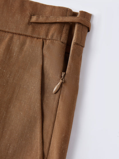 Women's Linen Wide Leg Trousers with Drawstring for Travel