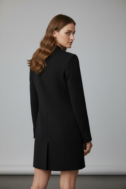 Women's Longline Blazer with Notched Lapel for Workwear