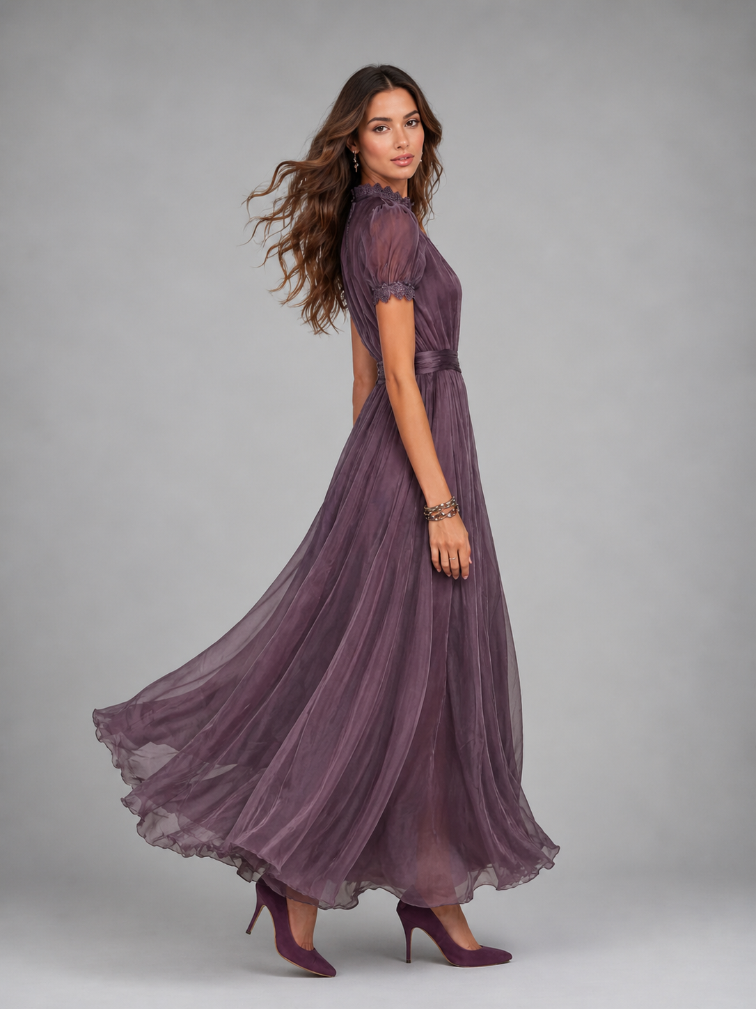 Women's Maxi Dress with Trim for Formal Occasions & Events