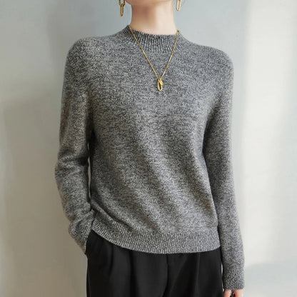 Women's Merino Mock-Neck Sweater with Relaxed Fit for Cool Days