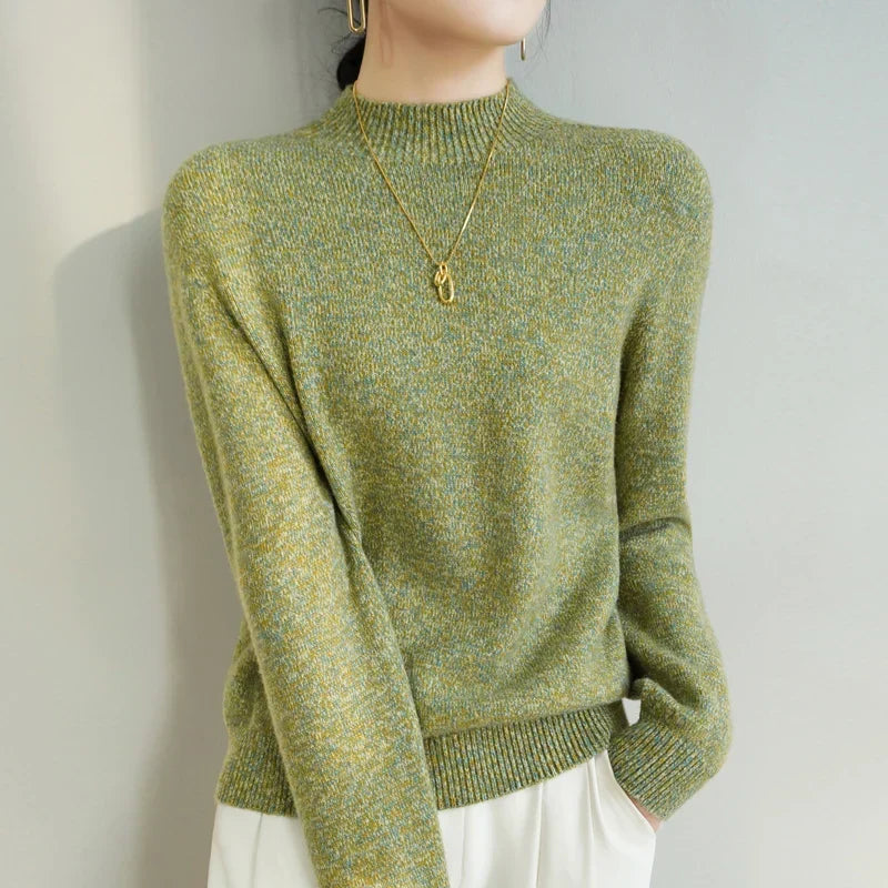 Women's Merino Mock-Neck Sweater with Relaxed Fit for Cool Days
