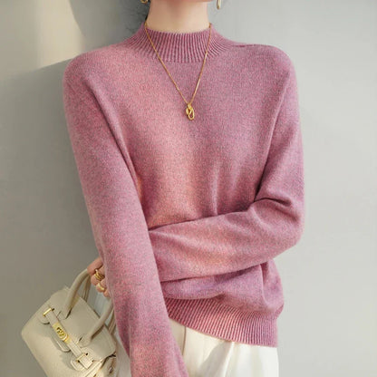 Women's Merino Mock-Neck Sweater with Relaxed Fit for Cool Days