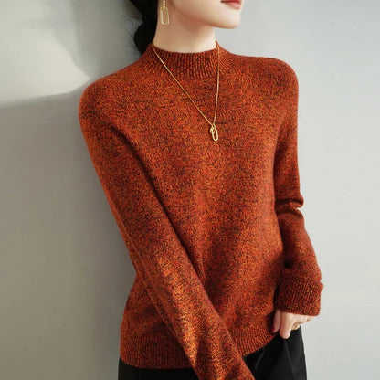 Women's Merino Mock-Neck Sweater with Relaxed Fit for Cool Days