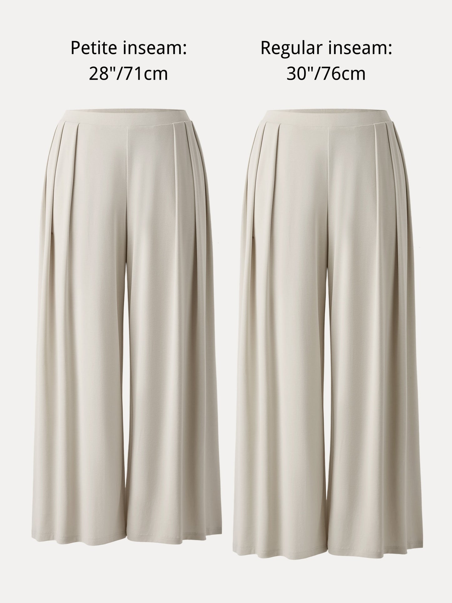 Women's Mid Rise Pleated Wide Leg Palazzo Trousers for Casual Wear