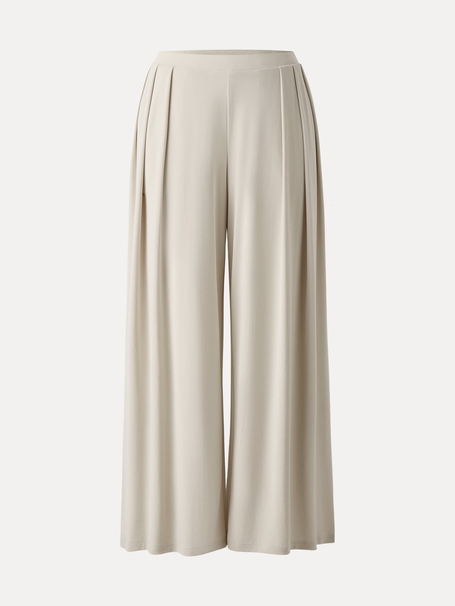 Women's Mid Rise Pleated Wide Leg Palazzo Trousers for Casual Wear