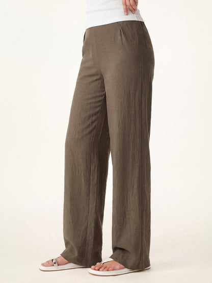 Women's Mid Rise Straight Leg Trousers for Casual Wear